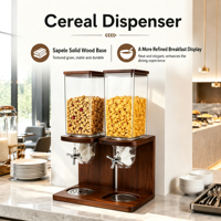 Distributeur de bonbons en bois de 7 L pour céréales, grains, riz, noix, café en vrac – Idéal pour les confiseries
