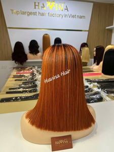 Perruque à dentelle frontale droite de 12 pouces, cheveux humains vietnamiens, dentelle HD, pré-épilée, ligne de cheveux, densité personnalisée en gros - Product Image 6