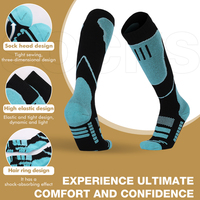 Chaussettes de sport confortables et respirantes, chaussettes de ski épaisses en tissu éponge, chaussettes longues chaudes de performance pour le snowboard et le ski