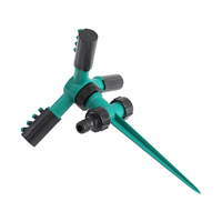 Arroseur rotatif automatique de haute qualité, plastique à 3 bras 360 arroseur de jardin en plastique disquette arroseur d'oscillateur de jardin irrigation/