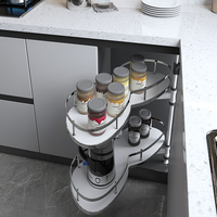 Keranjang Sudut Ajaib Kabinet Dapur Bahan Aluminium Alloy Multi-Fungsi Organizer Kabinet Dapur Modern Aksesoris Kabinet Dapur