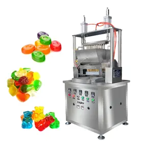 giant lollipop hard candy pouring depositing sweet bear gummy jelly making depositor small lolli bean mold forming press machine