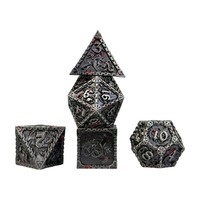 Nouvelles dés métalliques DND au design innovant D4 D6 D8 D10 D12 D20 D% – Ensemble de dés métalliques D&D pour jeux de rôle Dungeons and Dragons