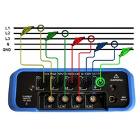 Analizador de Calidad de Energía Trifásico Portátil ROKTOOLS, Analizador de Armónicos, Medidor de Energía de 1 ~ 1400 Vpk