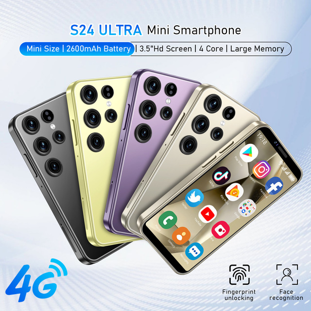 Wholesale S24 Mini Android 5G Dual Core Smart Phone New Design 3G/4G CDMA Dual SIM GSM HD 90Hz Display LTE Cellular Beauty
