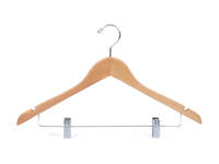 Cintres en bois massif pour magasin de vêtements Cintres en bois antidérapants pour adultes en gros sans couture