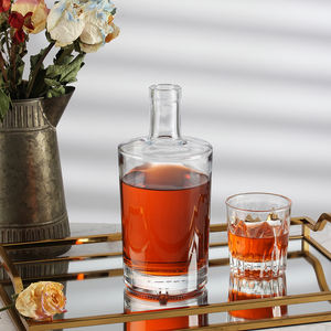 Fabriqué en Chine, bouteille en verre de 500 ml/750 ml, vodka, vin, whisky, rhum, tequila, bouteille en verre transparente givrée avec couvercle - Product Image 2