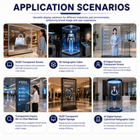 Vitrina Interactiva con Modelo 3D, Señalización Digital Táctil, Pantalla OLED Transparente Inclinada para Exhibición de Reliquias de Museo