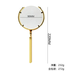 Crescent Shaped Metal Handheld Magnifier 75 Mm Glass Lens For Reading Books And Newspapers Jewelry Appraisal - Product Image 4