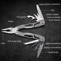 Outil multifonction de camping en acier inoxydable, couteau pliant portable, pinces, équipement de survie d'urgence en plein air, outils multifonctions pour la randonnée