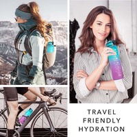 Bouteille d'eau portable en Tritan de 32 oz avec marqueur de temps et paille, idéale pour le sport et les activités de plein air