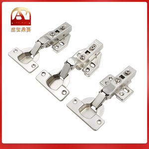 Hydraulic Damping Door Hinge 40mm Cup <b>28mm</b> Thick Soft Closing Cabinet Wardrobe Full Mortise Cold Rolled Steel Nickel Plated - Product Image 5