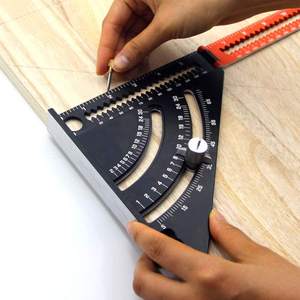 Règle triangulaire pliante de 6 pouces, mesure multi-angles en alliage d'aluminium outils de travail du bois multifonctionnels carré de vitesse - Product Image 4