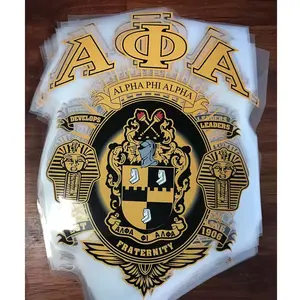 Custom Greek Fraternity Alpha phi 1906 Symbol designs Screen Printing vinyl transfer Iron on labels for shirt Manufacturer