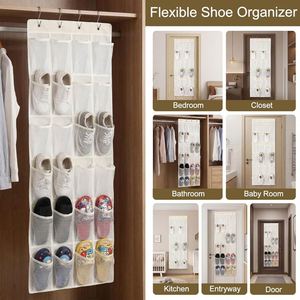Over the Door Hanging Shoe Organizer with 24 Large Breathable Mesh <b>Pockets</b> Space Saving Closet Storage Organizer Holder - Product Image 5