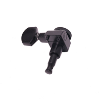 TWT GUITAR 6 Mécaniques de guitare en alliage métallique pour droitiers - Rapport 1:18, Claviers de réglage, Boutons hexagonaux, Finition noire