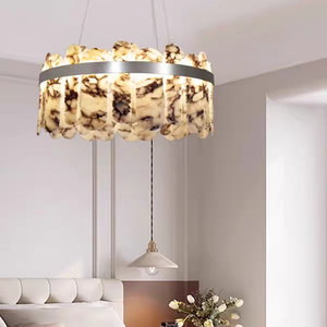 Nuovo <span class=keywords><strong>Lampadario</strong></span> Circolare di Lusso Francese con LED, Marmo Bianco ad Alta Luminosità per Illuminazione Sala da Pranzo - Product Image 2