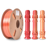 Filament plastique pour impression 3d 1kg bobine 1.75mm imprimante double soie bicolore Pla 2 couleurs en 1