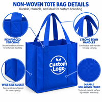Sac de shopping réutilisable pour femmes de haute qualité avec logo personnalisé imprimé, sac fourre-tout moyen non tissé avec bandoulière pour un usage quotidien