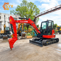 Système hydraulique stable, pelle Kubota KX155 de 0,2 m³, 5 tonnes, excavatrice sur chenilles d'occasion Kawasaki Kubota pour entreprise de location de machines
