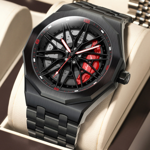 Reloj Poedagar 809 para Hombre, Diseño de <span class=keywords><strong>Rueda</strong></span> Giratoria, Resistente al Agua, Luminoso, de Acero Inoxidable, Cuarzo, Montres Hommes - Product Image 1