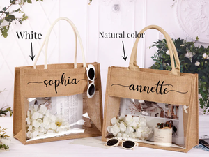 Personalized Custom Bridal Shower Party Gift <strong>Bridesmaid</strong> Tote <strong>Bags</strong> <strong>Wedding</strong> Welcome PVC <strong>Bags</strong> Jute Tote <strong>Bag</strong> <strong>for</strong> Gifts - Product Image 2