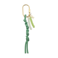 Nouveau porte-clés en métal avec corde tressée colorée, décoration perlée faite à la main, pendentif anti-perte pour sac à dos et clés de voiture