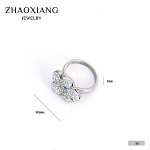 Anillo de Flores de Acero Inoxidable, Nuevo Diseño, Joyería Linda para Niña, Cumpleaños, Moda Vintage, Zirconia - Product Image 2