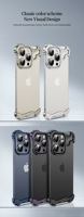 Coque de téléphone antichoc sans cadre avec coins métalliques pour iPhone 17 Pro, compatible avec Apple 12 13 14 15 16 17 Air