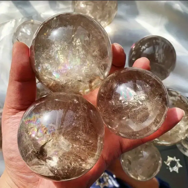 Sphère de quartz fumé