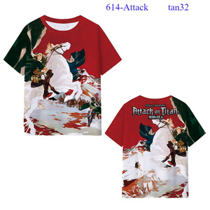 36 estilo de dibujos animados leche seda Material <span class=keywords><strong>Shingeki</strong></span> <span class=keywords><strong>No</strong></span> <span class=keywords><strong>Kyojin</strong></span> Mikasa Ackerman Rivaille Unisex <span class=keywords><strong>mujeres</strong></span> camiseta Anime hombres camisas para niños - Product Image 4