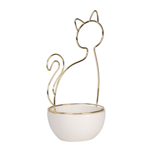 <b>Cat</b> Shape Trinket Tray Ceramic Jewelry Holder For Bedroom Decor Modern <b>Ring</b> Organizer - Product Image 2