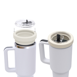 Tapas de silicona con pajitas a prueba de derrames con soporte para teléfono Tapa de vaso de repuesto para plástico de 40 OZ - Product Image 6