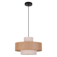 Trois couches tissage tissu lustre Led suspension lampe minimalisme E27 marron lin tissu pendentif lumière salle à manger chambre lumières