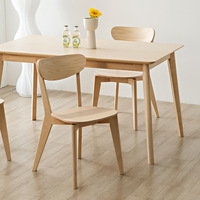Table et chaises de salle à manger en bois massif multicouche de style vintage, nouveau modèle 2024, populaire en ligne pour petits appartements
