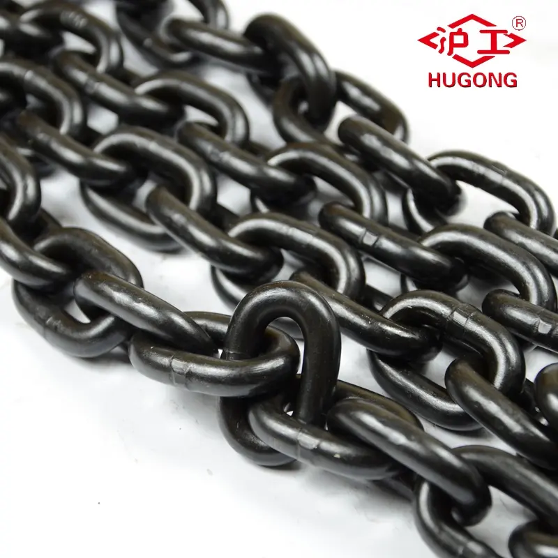 G80 alloy steel chain with polished, blackened, galvanized steel link chains