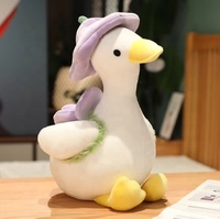 Peluche Canard Kawaii Personnalisée, Adorable Peluche Canardonnière Ultra Douce en Velboa et Coton PP, Coussin Décoratif, Doudou d'Anniversaire Unisexe