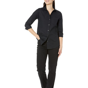 Chemise décontractée à manches longues pour femme, 100 % coton, douce, durable, respirante, écologique, été-automne, avec poches - Product Image 2
