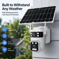 Panel Solar 4G LTE PTZ CMOS Cámara Dual Modo AOV Foco Sirena Alarma Control por Celular Visión Nocturna IP66 Monitor para Jardín y Campo