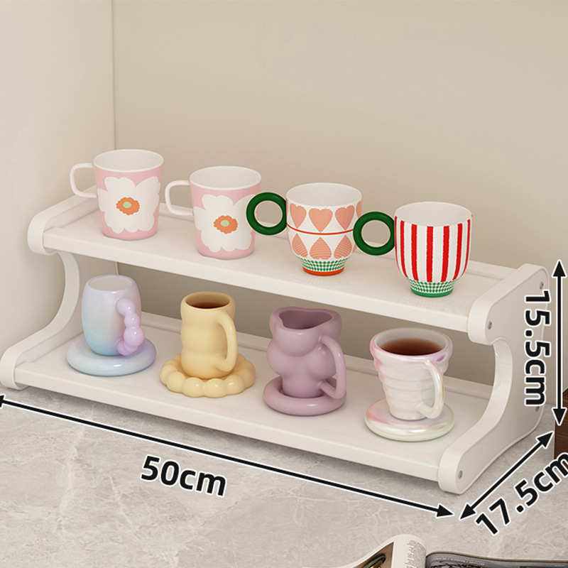 White 2-tier shelf, 50cm