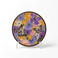 Sous-verres en papier floral botanique imprimés sur mesure, vente en gros, 3,5 pouces, ronds, absorbants, en pulpe, pour bar, avec logo en couleur