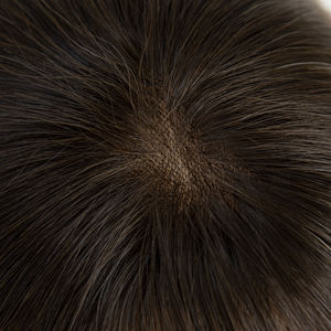 Prothèse capillaire de luxe en cheveux humains vierges russes, avec closure en dentelle, base en soie et filet, texture lisse, vente en gros - Product Image 5