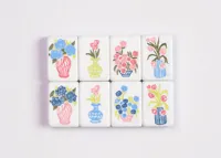 Ensemble de Mahjong américain classique en acrylique bleu Miss Darling, ensemble de jeu élégant pour le divertissement des adultes avec supports de Mahjong