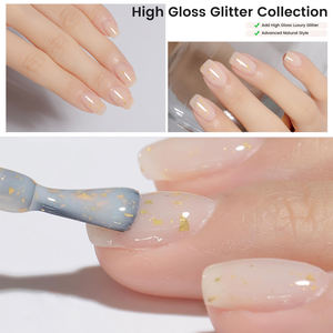 Proveedor de gel para uñas Botella de 15ml Nueva tendencia 9 colores Soak Off UV Gel Super Shine Foil Marble Flake High Pigment OEM Logotipo personalizado - Product Image 1