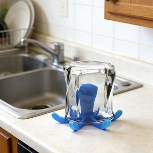 Égouttoir à bouteilles autoportant en forme de pieuvre bleu et rose, support de séchage pour tasses, pièce décorative - Product Image 4