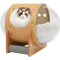 Lit de hamac de chat suspendu en acrylique, cabane de cocon à bulles transparente pour montage sur fenêtre, nacelle de couchage moderne pour animaux de compagnie avec coussin doux