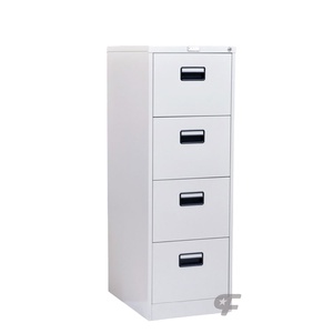 Armoire de classement moderne en acier à 4 tiroirs avec serrure à clé pour bureau et chambre à coucher, rangement en métal gris pour documents - Product Image 1