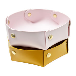 Logo personnalisé Portable Pliant En Cuir PU Fourre-tout <span class=keywords><strong>Valet</strong></span> Plateau Coin Bonbons Organisateur Haute Qualité En Cuir PU Plateau Dés Plateau Roulant - Product Image 3