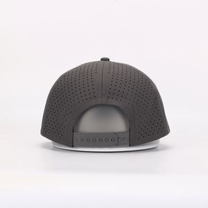 Custom Men's 6-Panel Laser Cut <b>Golf</b> Cap <b>Waterproof</b> Outdoor Activity <b>Hat</b> with Rubber Patch Logo Curved Brim Sporty Style - Product Image 5