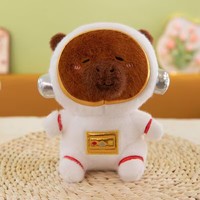 Boneka Kapibara Spacesuit 8 Inch Isi Kapas PP, Hadiah Anak, Boneka Lembut Nyaman, Boneka Mesin Cakar Kartun, Pereda Stres